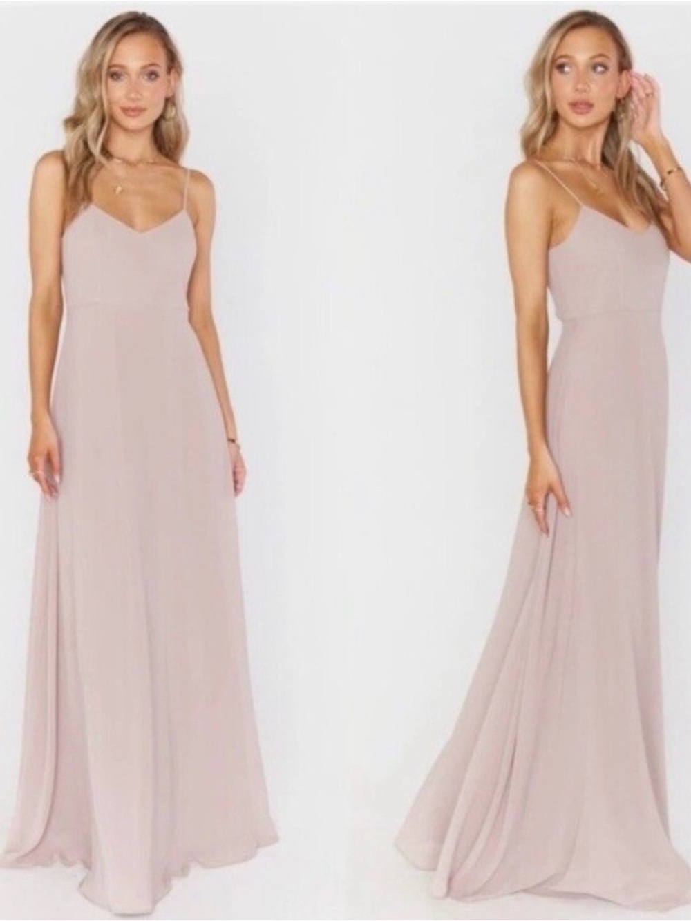 Show Me Your MuMu Faith Maxi Dress Soft Beige Chiffon